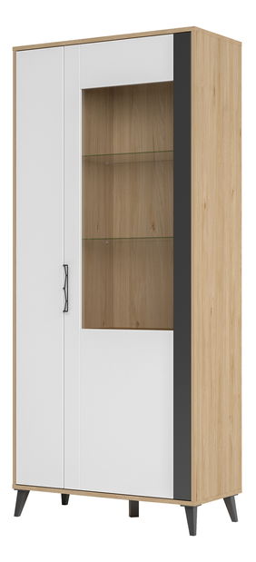 Vitrina Mussun 12 (američki orah + bijela mat + grafit mat)