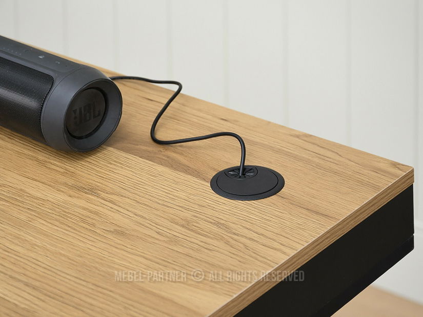 Masă PC Osto 140 (stejar negru + negru)