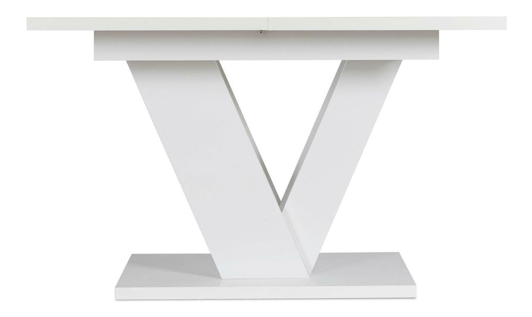 Blagovaonski stol na razvlačenje Comentado (bijeli sjaj) (za 4 do 6 osoba)