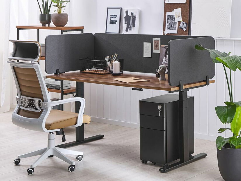 Prepážka na pracovný stôl 160x40 cm Whitley (tmavosivá)