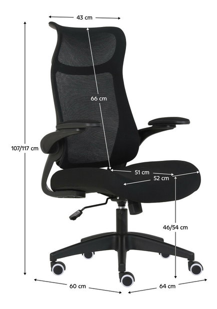 Scaun de birou Seta (negru)