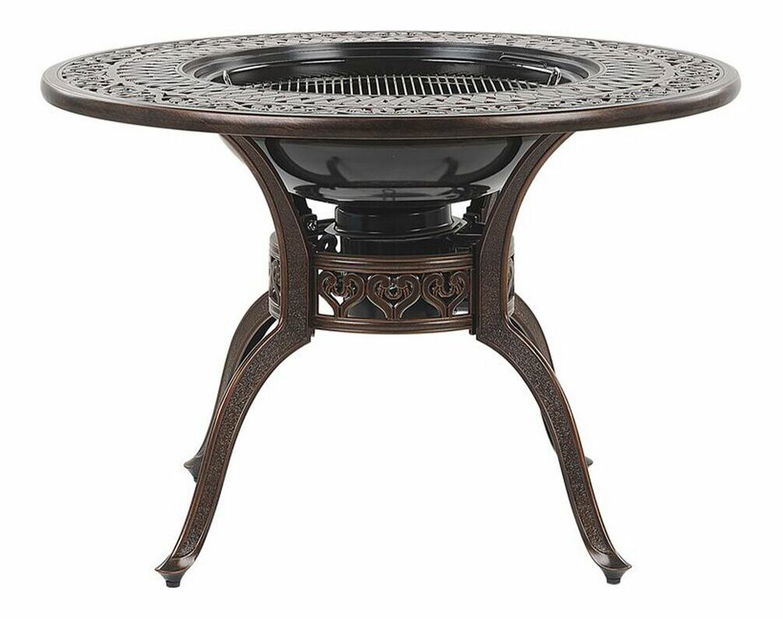 Masă de grădină MENEF (cu grătar) (maro închis) (pentru 4 persoane)