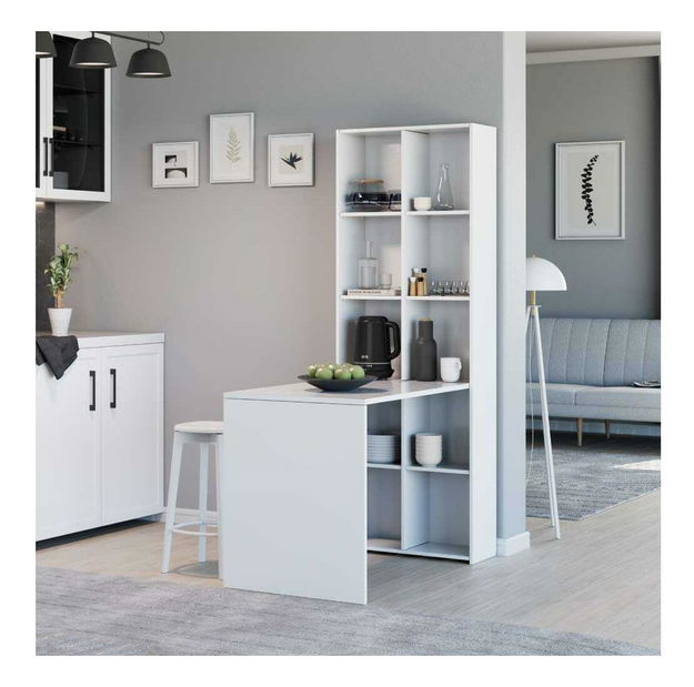 Masă PC cu raft Contempora (alb)