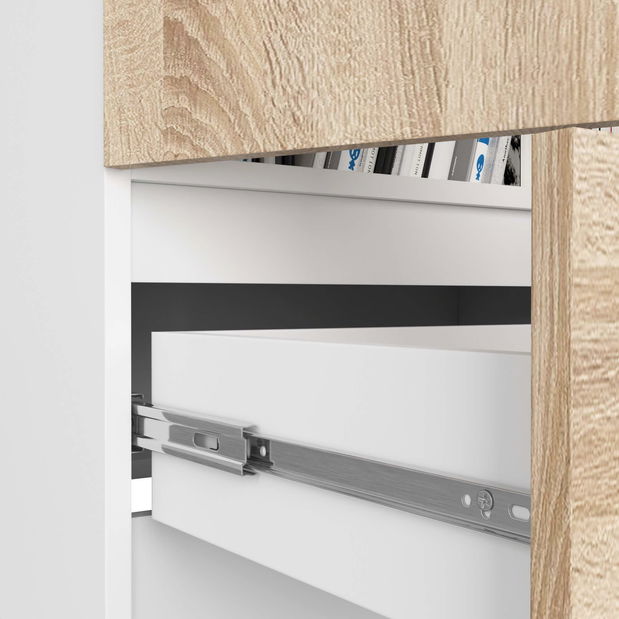 Polcos szekrény Renzo (fehér + tölgy sonoma)