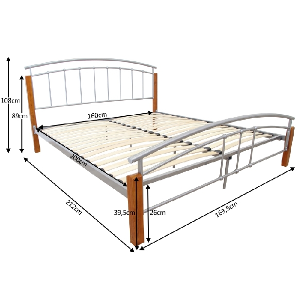 Manželská posteľ 160 cm Malbrua (s roštom)