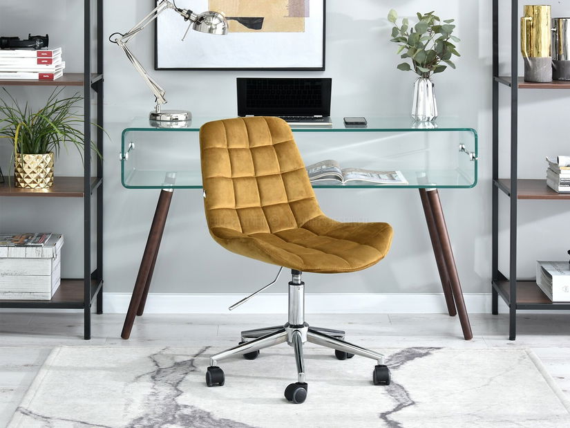 Stolička Eleanor (zlatá + chrómová)