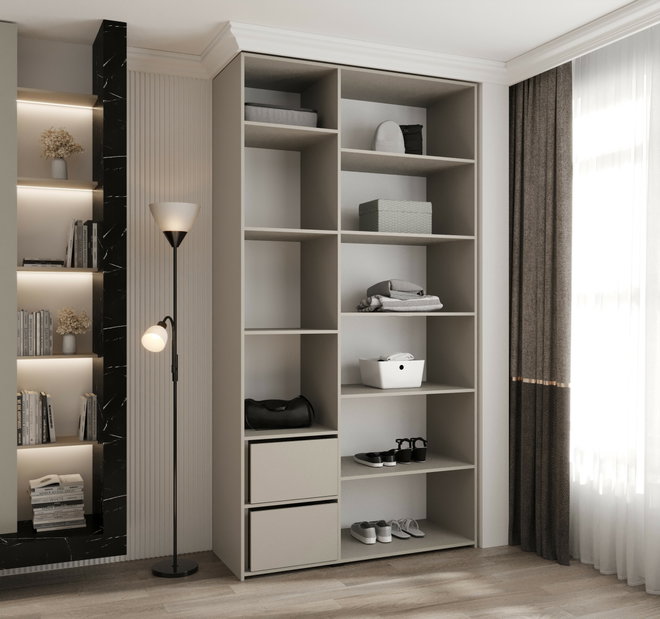 Ruhásszekrény 130 cm Carmela 50-3 (kasmír + arany)