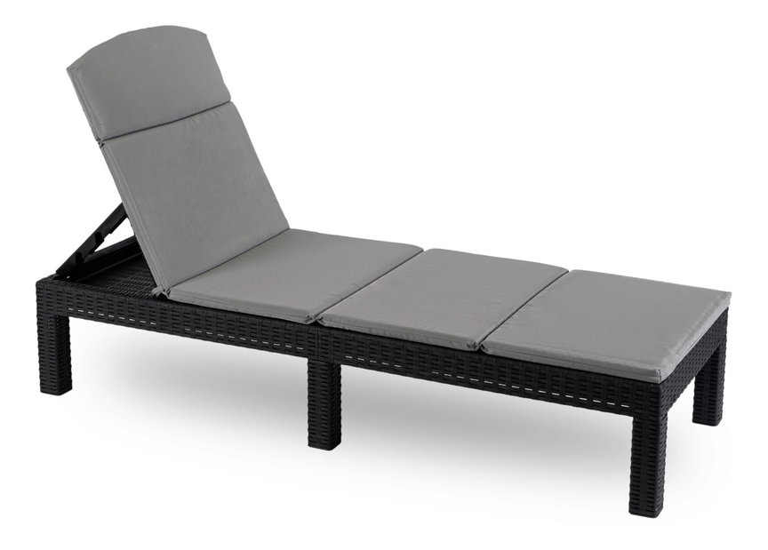 Záhradné lehátko Logro (čierna) 
