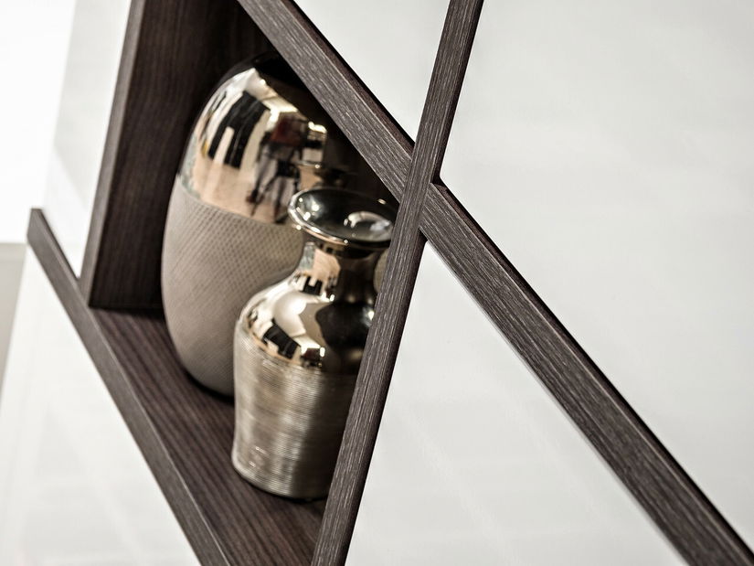 Mobilier living Carlyn 28 PEW CS (alb mat + brest perlă + alb lucios)