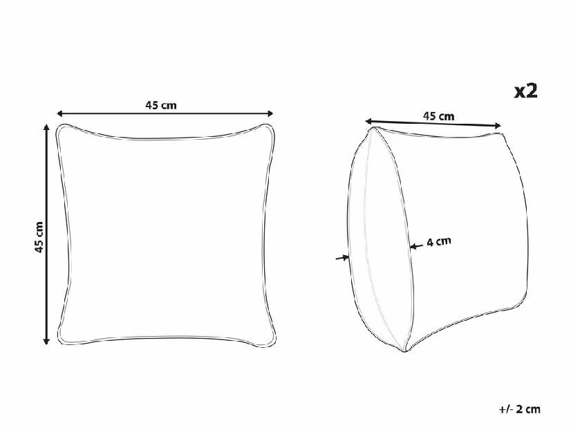 Set 2 buc perne decorative 45 x 45 cm Twed (alb)