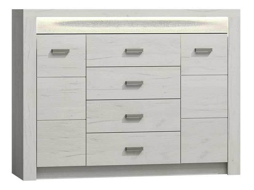 Comodă combinată Nadenas N7 (Alb craft) (fără iluminat)