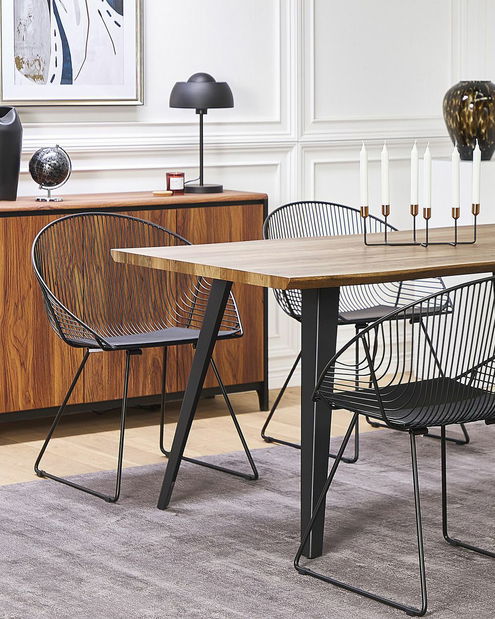 Set 2 buc. scaune pentru sufragerie Auron (negru)