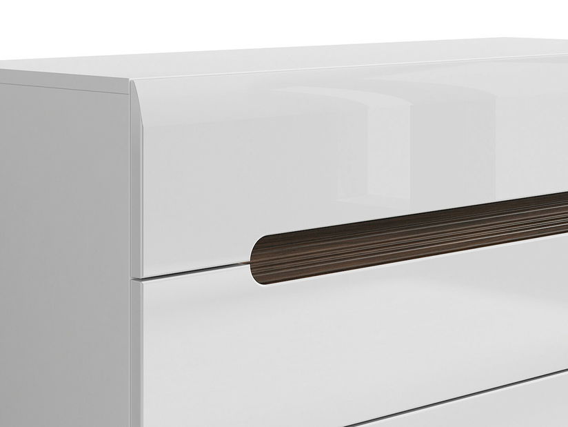 Komoda Azteca Trio KOM4S/8/11 (bijela + sjaj bijeli) 