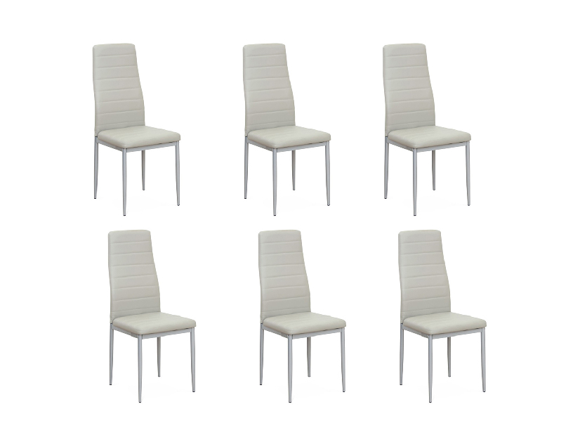 Set 6 ks. jedálenských stoličiek Collort nova (svetlosivá ekokoža) *výpredaj