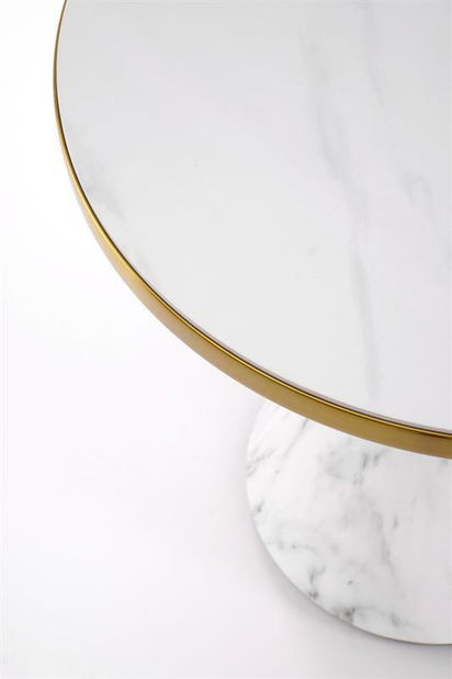 Konferenčný stolík Toby (biely mramor + zlatá)