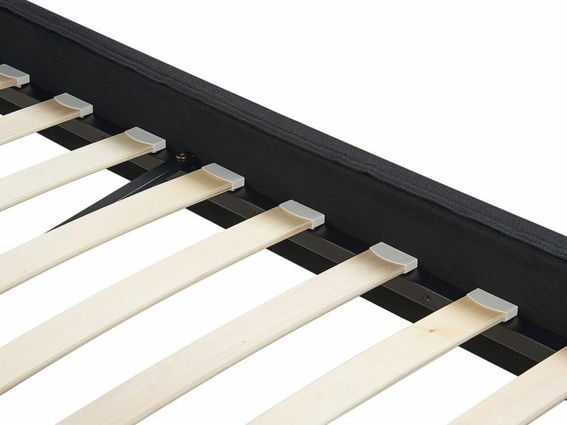 Manželská posteľ 180 cm FUTTI (s roštom a LED osvetlením) (čierna)