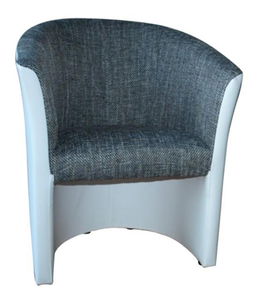 Fotoliu Cubali (piele ecologică Alb + Lava 5)