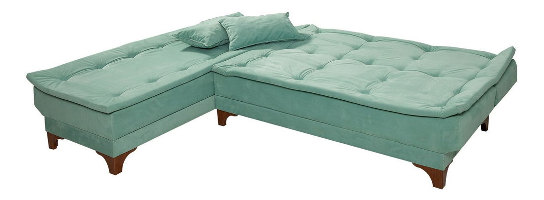 Kutna sofa na razvlačenje Klaudi (morsko plava) (L)