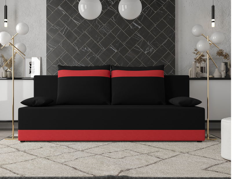 Kétszemélyes kanapé Tornado S (fekete + piros)