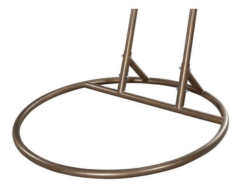 Závesné dvojkreslo Deber (medená + hnedá + krémová) 