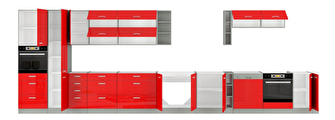 Horná kuchynská skrinka Roslyn 80 G 72 2F (červená + sivá) *výpredaj