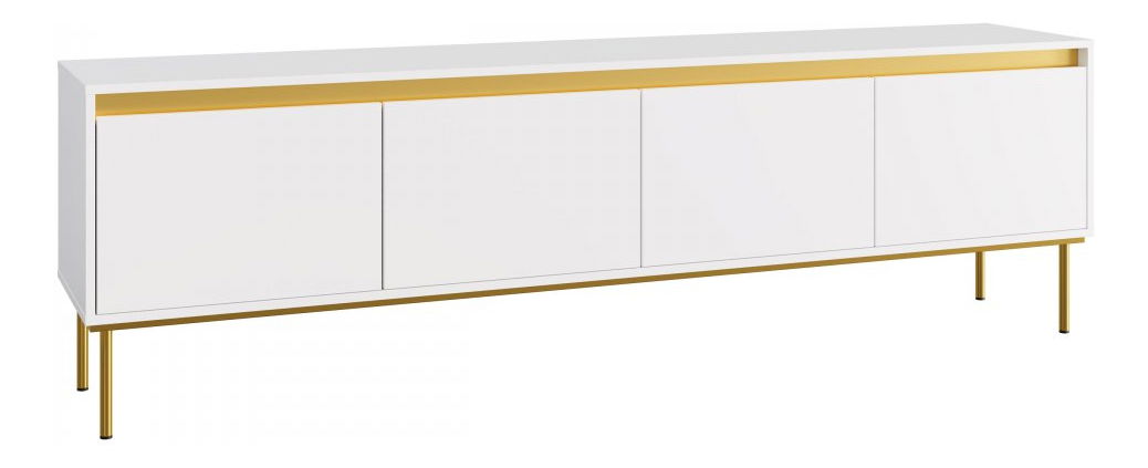 TV skrinka Gelean 4D (biela + zlatá) 