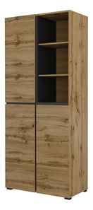 Dulap cu rafturi Crossroad H N88 (stejar wotan + negru)