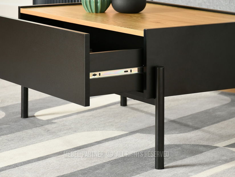 Măsuță de cafea Bertina M (stejar + negru)