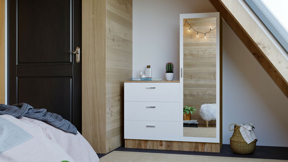 Set za predsoblje Cicci (bor antlantic + bijela)