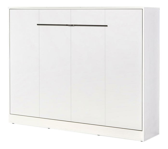 Sklápacia posteľ 140 Perfecto II (biela + biela + čierna) (horizontálna) (bez osvetlenia)