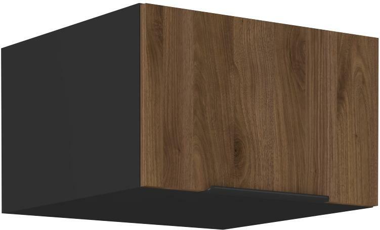 Dulap superior de bucătărie Manana 60 NAGU 36 1F (Cadru: negru mat + front: nuc okapi)