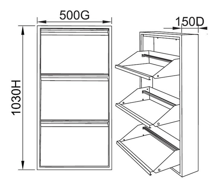 Cipőtároló (cipősszekrény) Jiste (világosszürke)