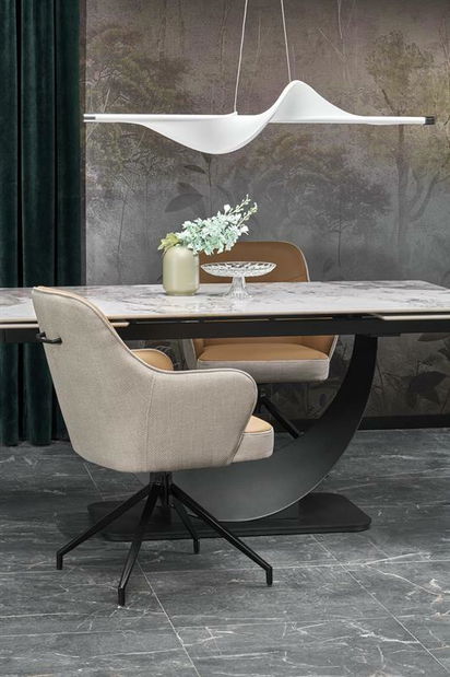 Blagovaonski stol Giacomo (zeleni mramor + crna) (za 4 osobe)