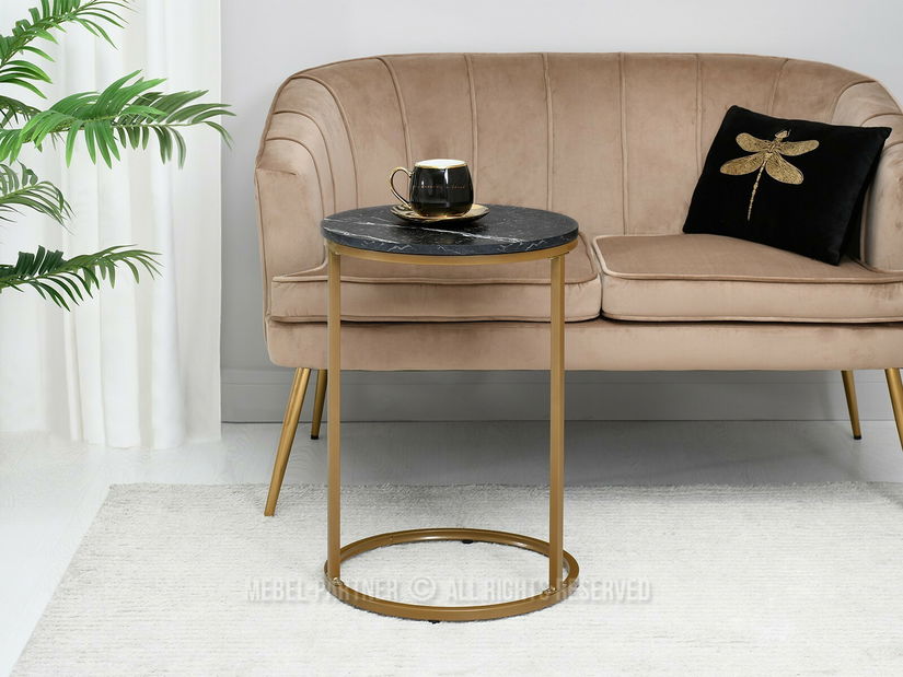 Dohányzóasztal Corden (fekete márvány + arany)