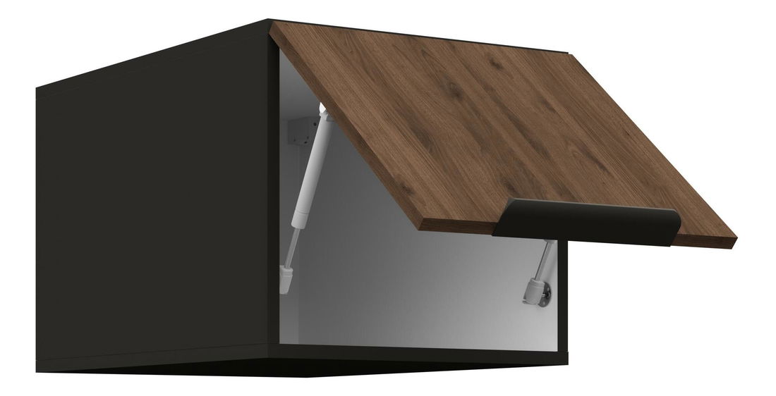 Horná kuchynská skrinka Manana 40 NAGU 36 1F (korpus: čierna matná + front: orech okapi)