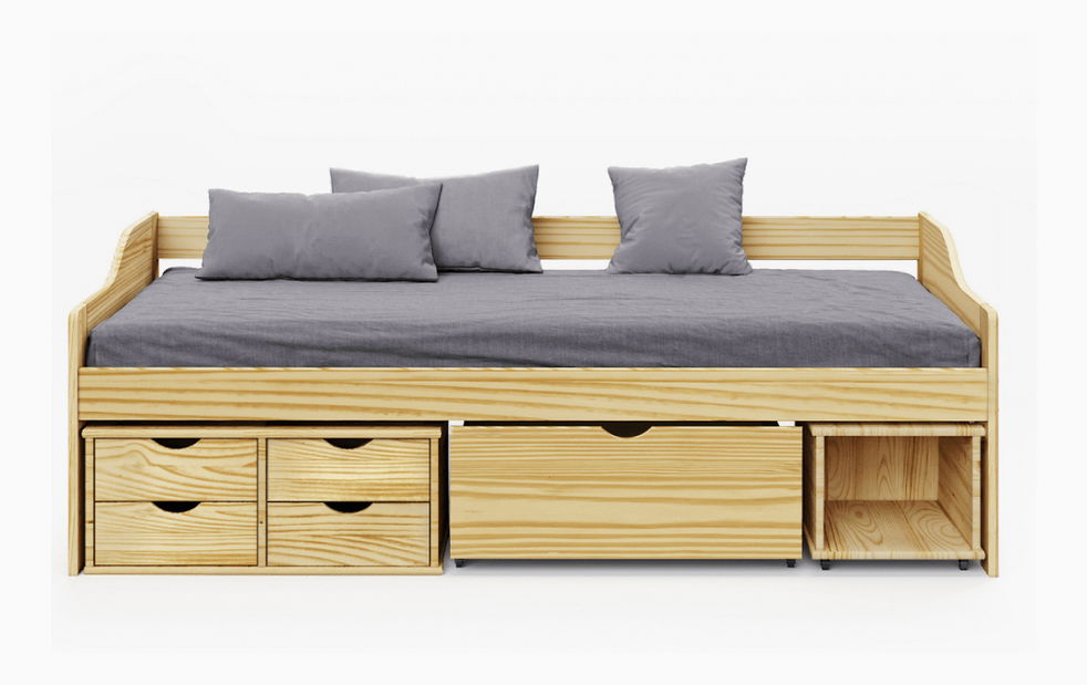 Jednolôžková posteľ 90 cm Moli (prírodná)