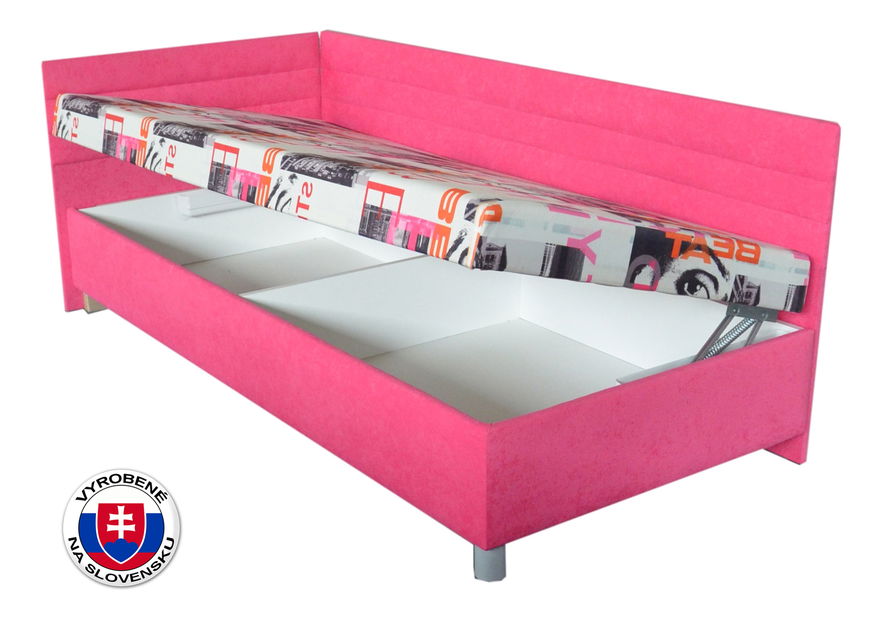 Pat de o persoană (canapea) 90 cm Emil 2 (cu saltea standard cu 7 zone) (S)