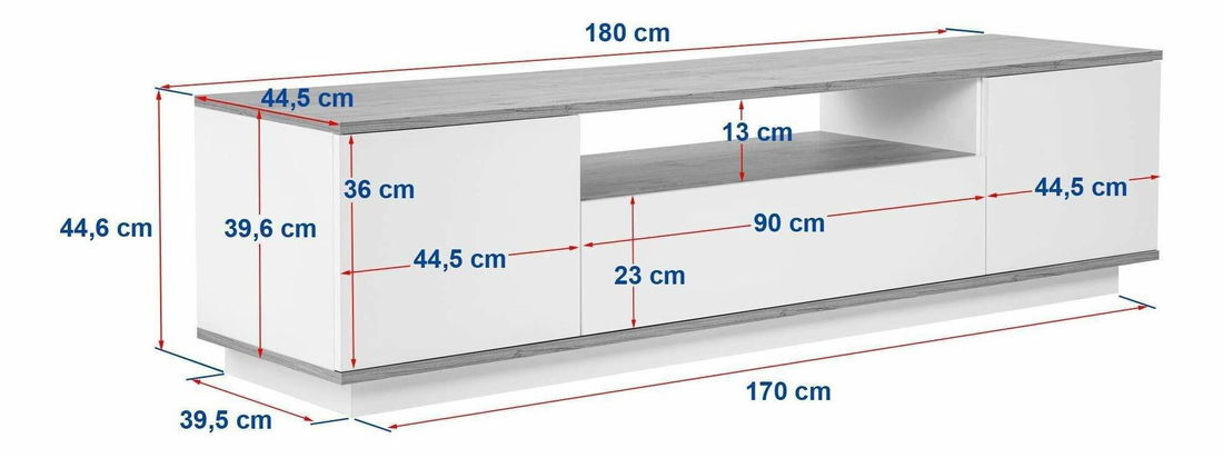 TV skrinka Verat (biela + orech)