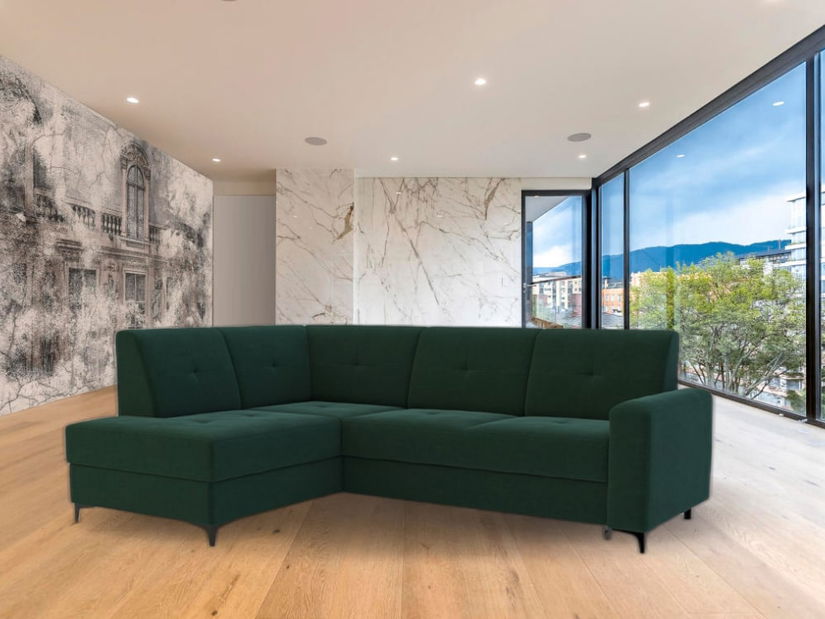 Sarokkanapé Scandal (sötétzöld) (B)