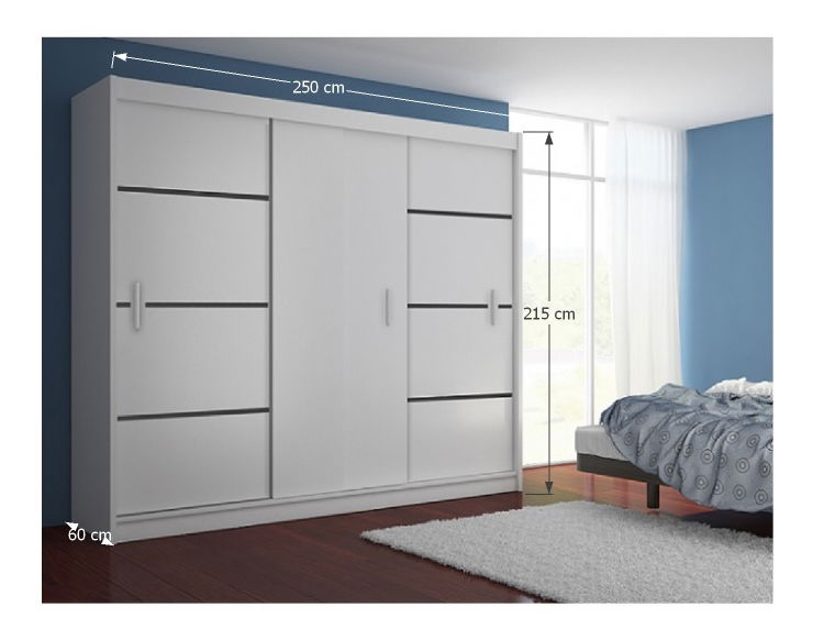 Ruhásszekrény Magnet 250 (fehér + fekete)