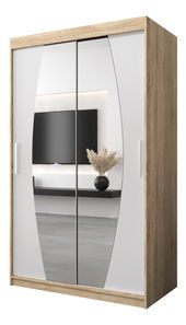 Ormar za garderobu 120 cm Eclipse (hrast sonoma + bijela mat)