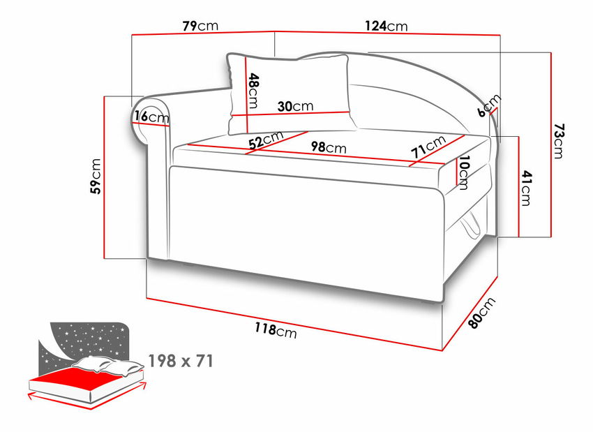 Pohovka Lord (modrá) *výpredaj