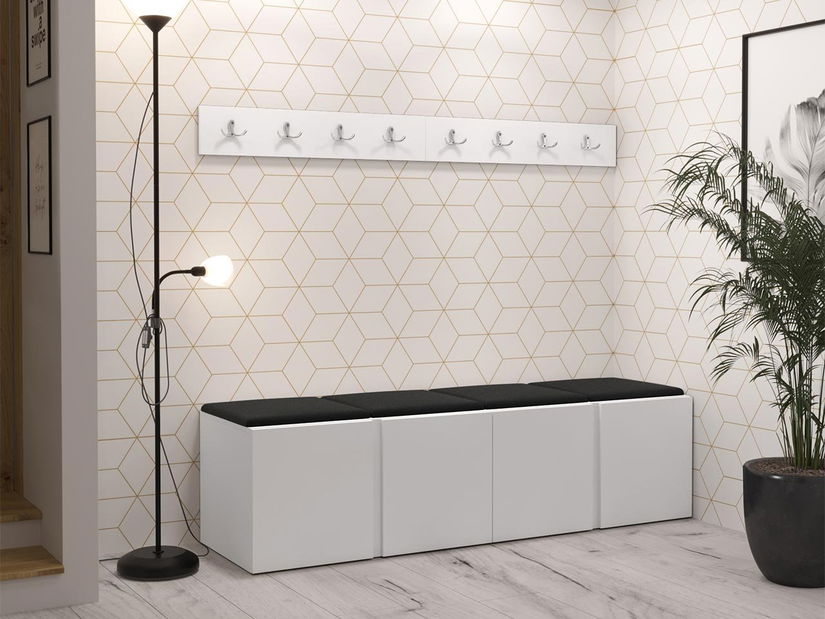 Hol Timothy VII (Alb) (piele ecologică Soft 011 (Negru))