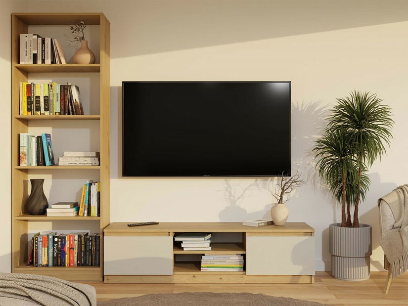 Masă TV/ Comodă TV Musecalo 140 (stejar artisan + cashmir)