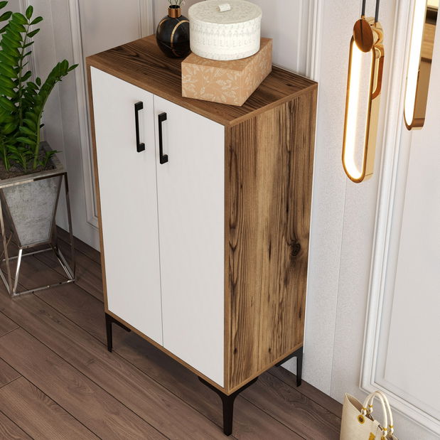 Ormarić za obuću Praga 1 (orah + bijela)