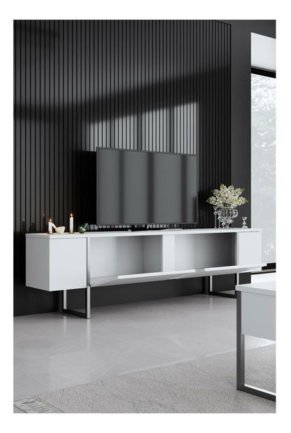 TV stolić/ormarić Luna (bijela + srebrna)