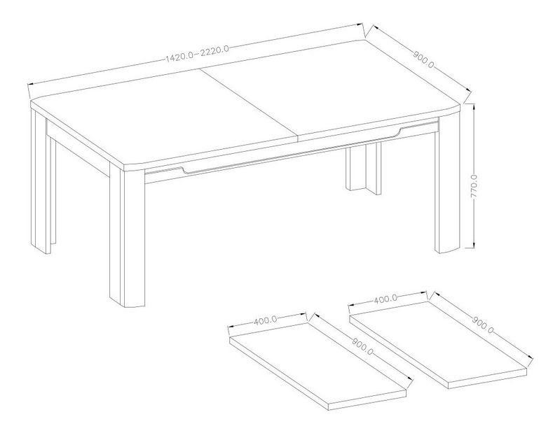 Jedálenský stôl Tashia Typ 92 (pre 6 až 8 osôb) (dub grandson)