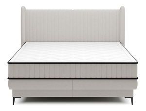 Manželská kontinentálna posteľ 160 cm Dalmo 160 (s roštom) (s úl. priestorom) (sivá + čierna)