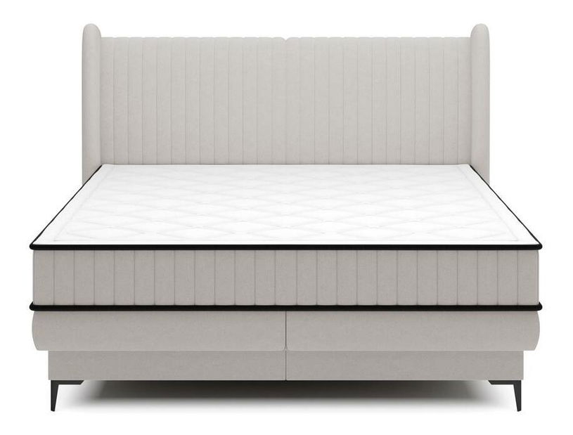 Kontinentális franciaágy 160 cm Dalmo 160 (ágyráccsal) (tárolóhellyel) (szürke + fekete) 