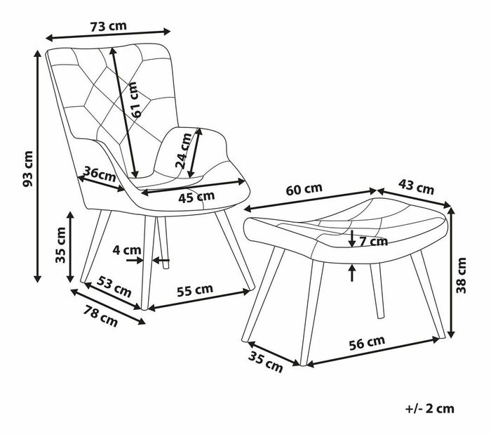 Fotoliu VIADENE (patchwork)